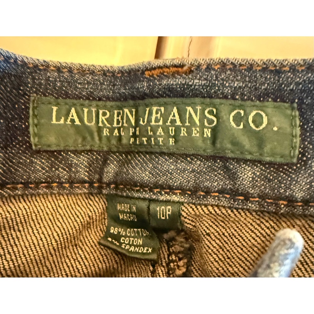Lauren Jeans Co. Ralph Lauren Wmns Petite 10P Bootcut Denim Classic Blue Jeans - Picture 4 of 9